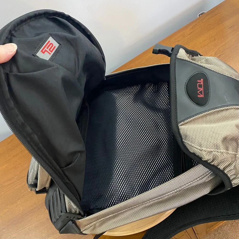 Tumi T2 Vintage Ballistic Nylon Laptop Travel Backpack Gray Black Tech Daypack